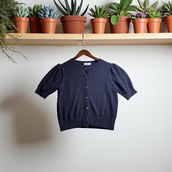 Free Assembly Women’s Elegant Navy Cardigan Sweater Size Large (12-14) - Picture 1 of 7